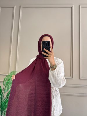 Halka Desen Şal (Bordo)