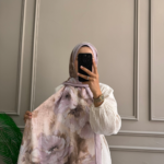Soft Çiçek Desen Şal (Lila Mor)