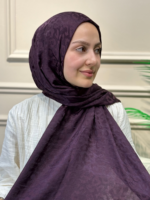 Leopar Desen Şal (Mürdüm) - Görsel 2