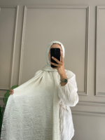 Halka Desen Şal (Krem) - Görsel 3