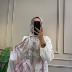 Soft Çiçek Desen Şal (Lila)
