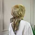 Soft Çiçek Desen Eşarp (Yeşil)