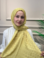 Zincir Oval Desen Şal (Altın Gold)