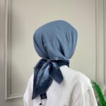 Çerçeve Desen Eşarp (Mavi)