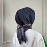 Çerçeve Desen Eşarp (Siyah)